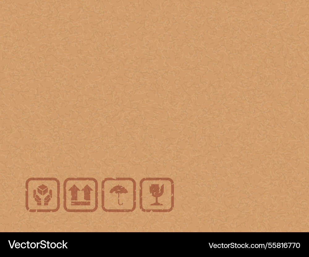 Close-up side of cardboard box with fragile symbol Close-up side of cardboard box with fragile symbol vector image