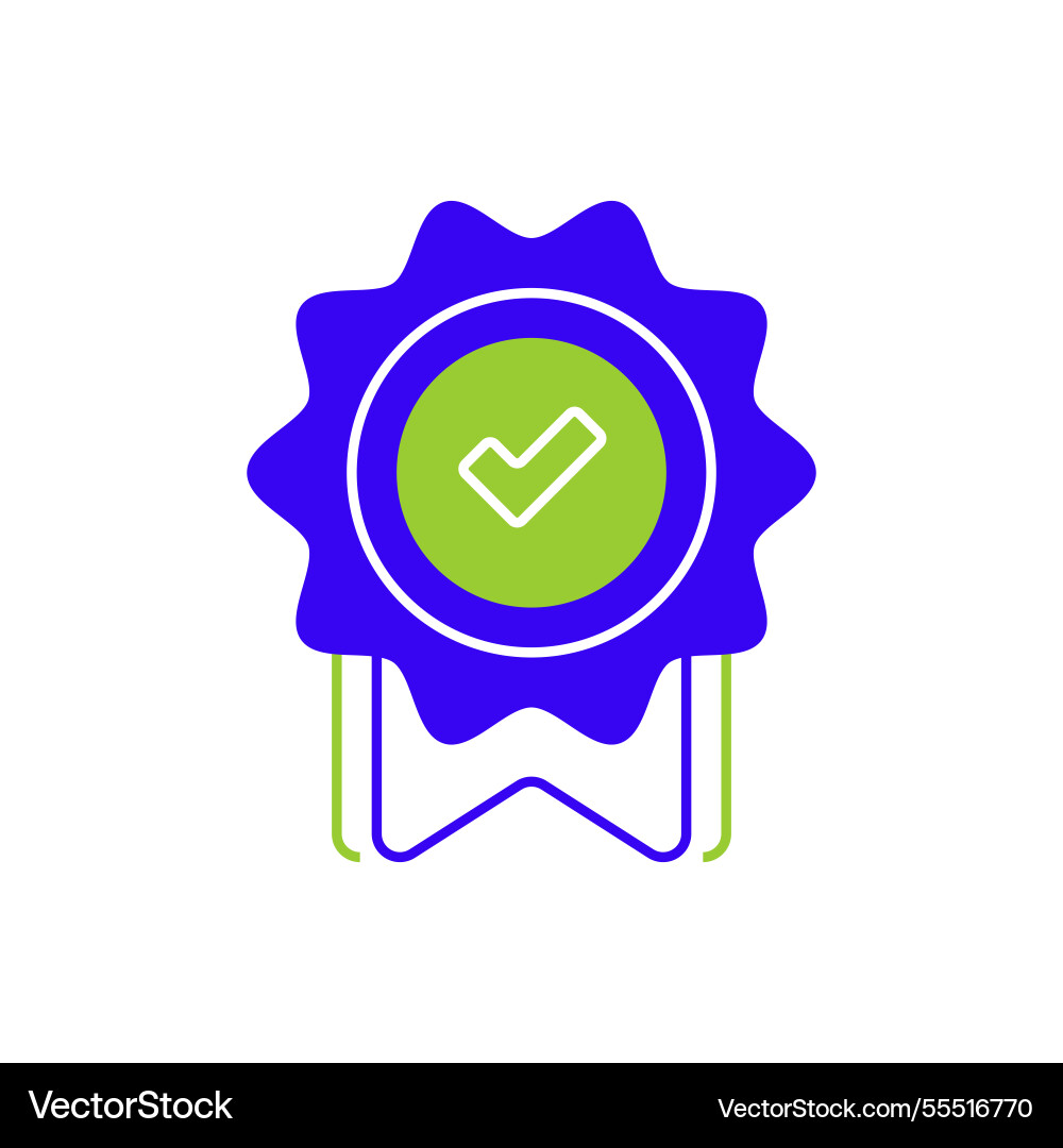 Completion badge two tone color icon linear style Vector Image