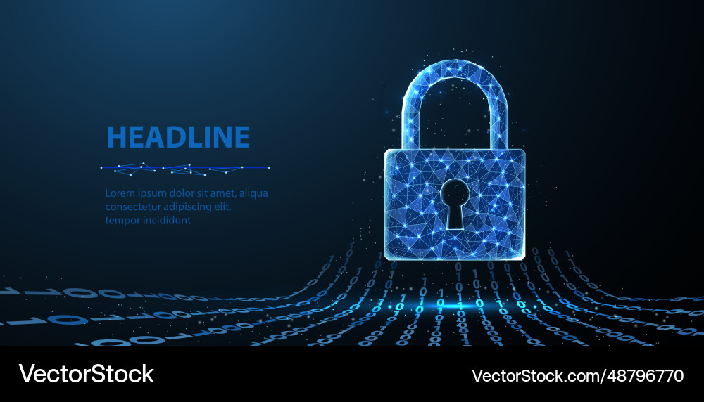 Digital lock secure data management cyber risk Digital lock secure data management cyber risk vector image