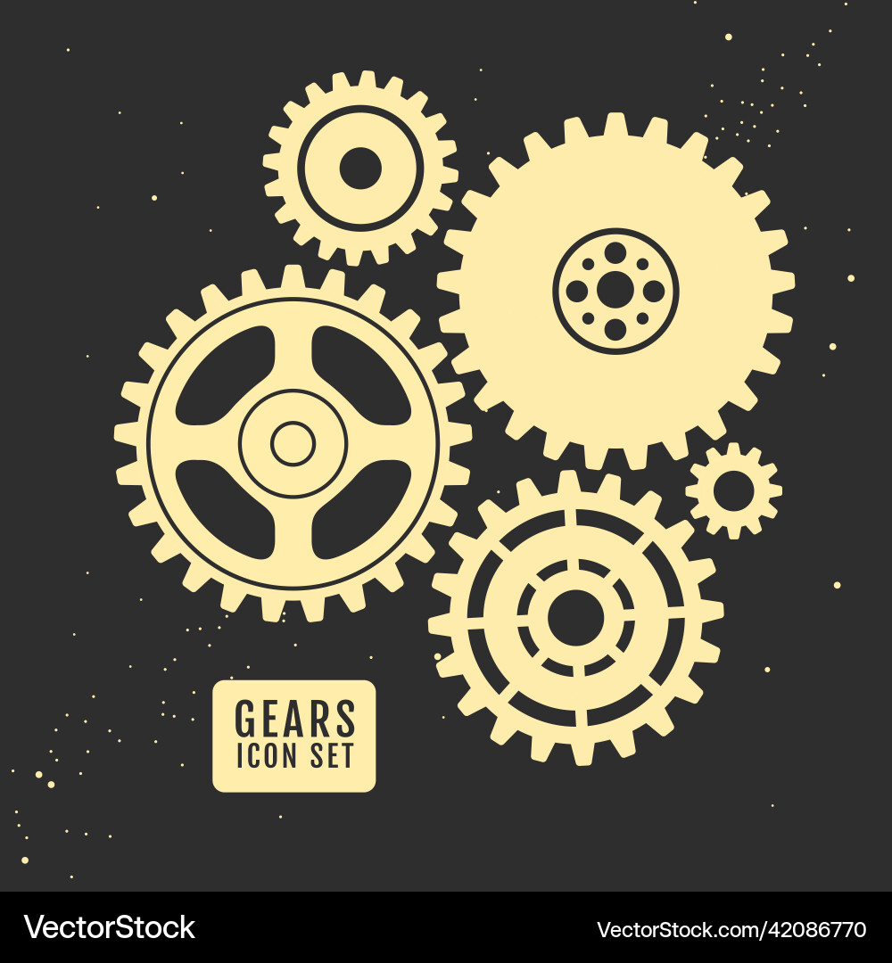 Group of gears isolated on black space background Group of gears isolated on black space background vector image