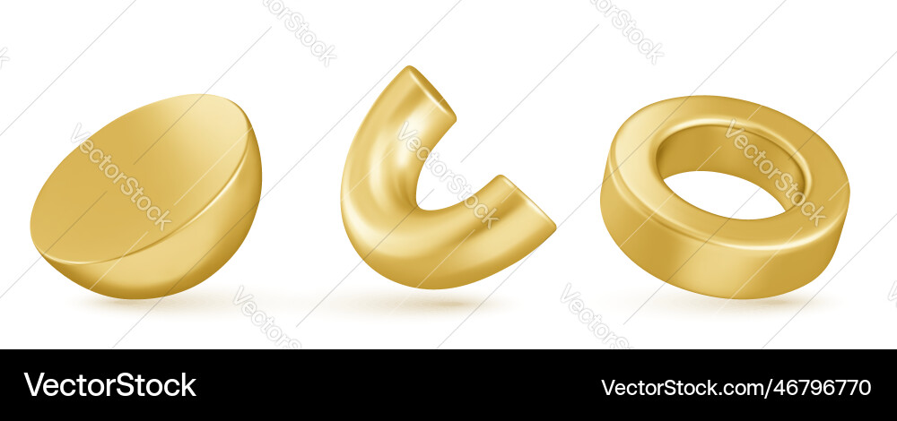 Isolated abstract geometric gold 3d shape object Isolated abstract geometric gold 3d shape object vector image