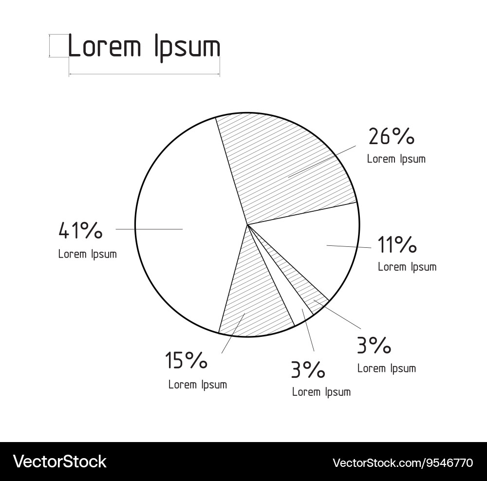 Line Pie Chart Data Visualization vector image