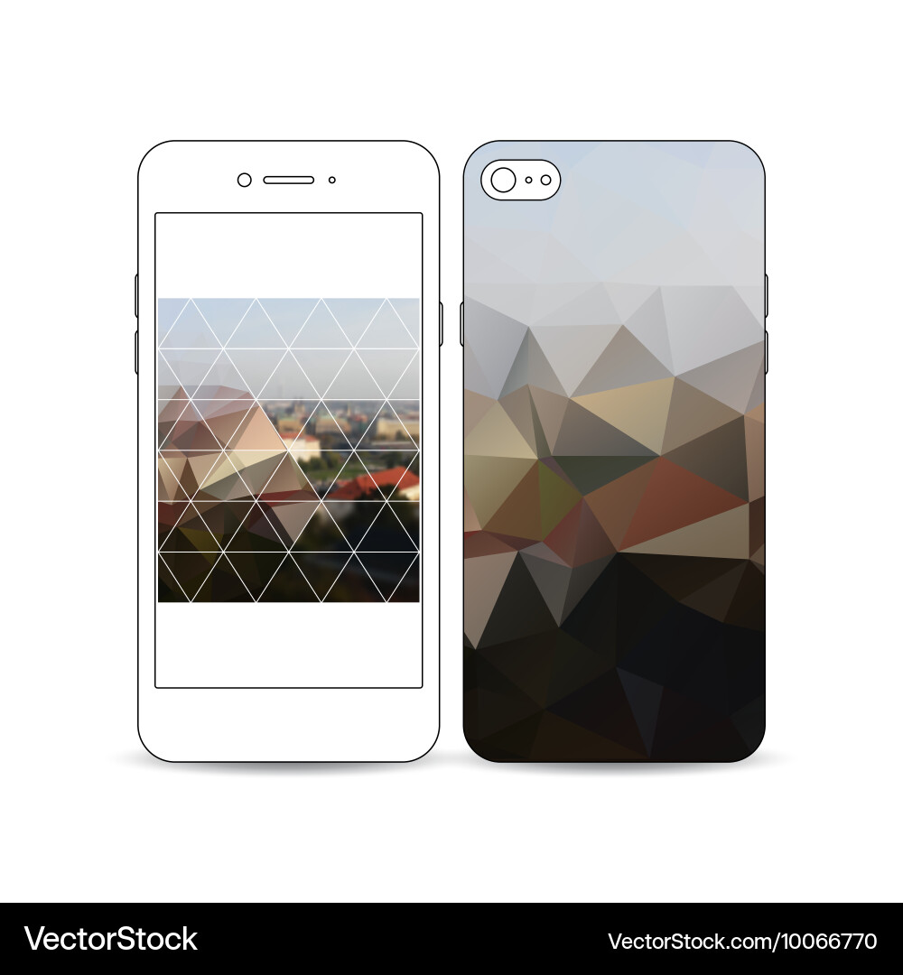 Mobile smartphone with an example of the screen vector image
