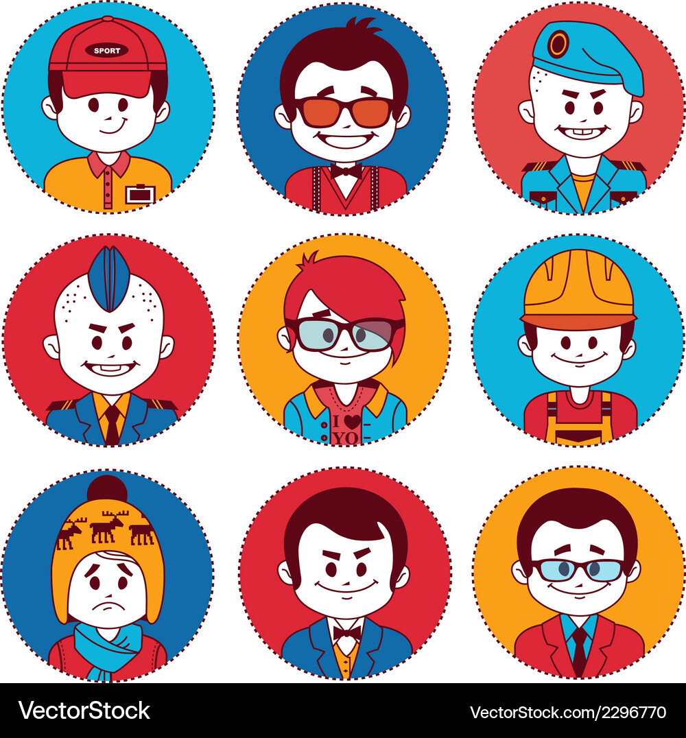 Set icons with characters different professions Vector Image