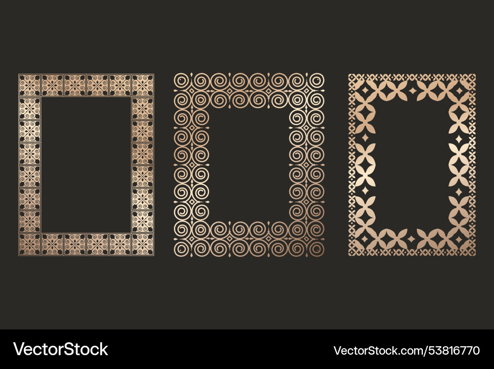 Set of isolated shining frames Set of isolated shining frames vector image