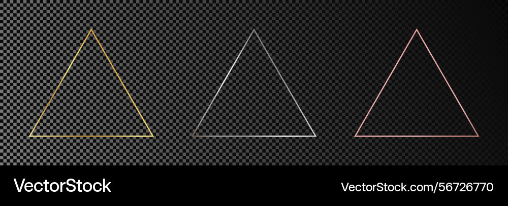 Set of three triangle frame Vector Image