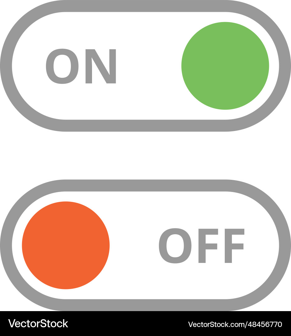 Toggle switch element on off round slider Vector Image