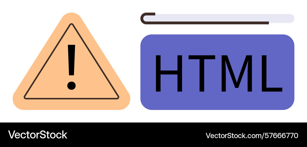 Warnalarm mit HTML-Code-Tag Highlighting Warnalarm mit HTML-Code-Tag Highlighting vektorbild