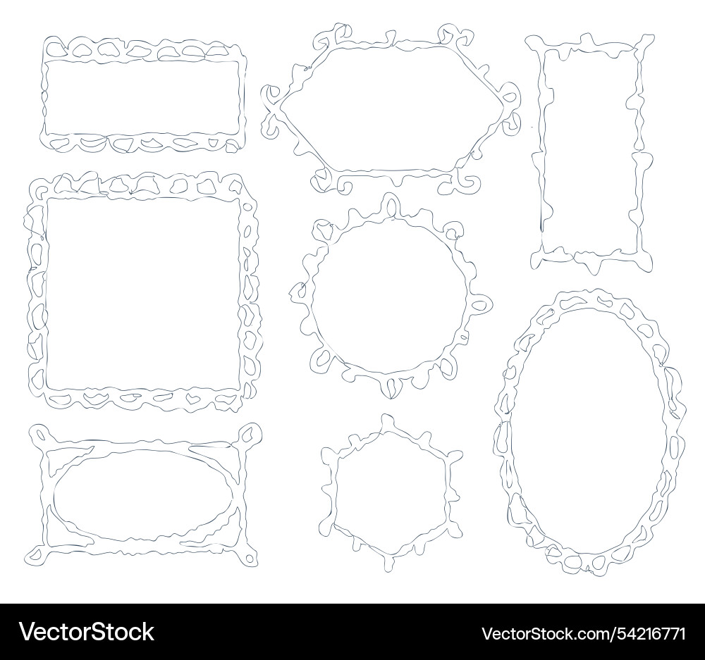 A set of simple design frames A set of simple design frames vector image