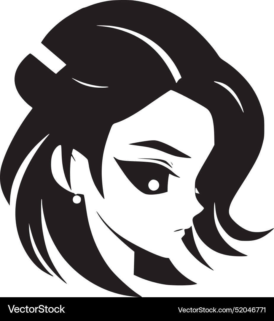Anime - black and white Royalty Free Vector Image