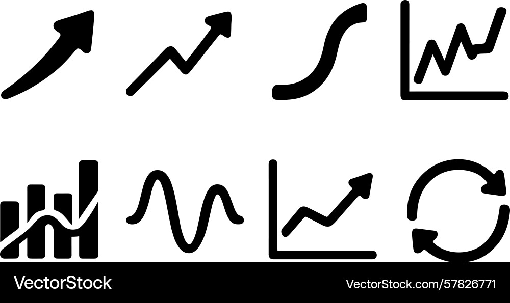 Collection of web icons representing data analysis vector image