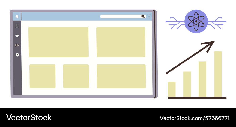 Digital dashboard with data visualization Digital dashboard with data visualization vector image