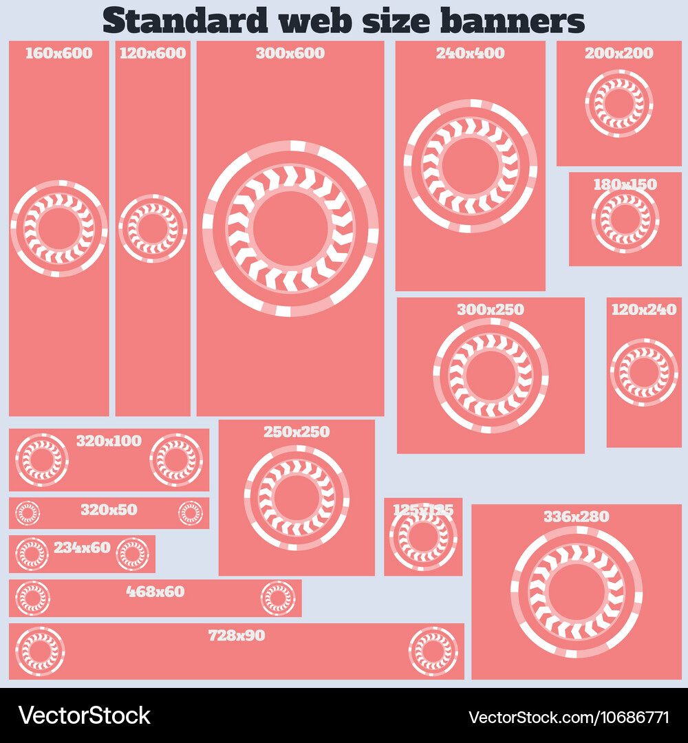 Empty box standard size web banners set Vector Image