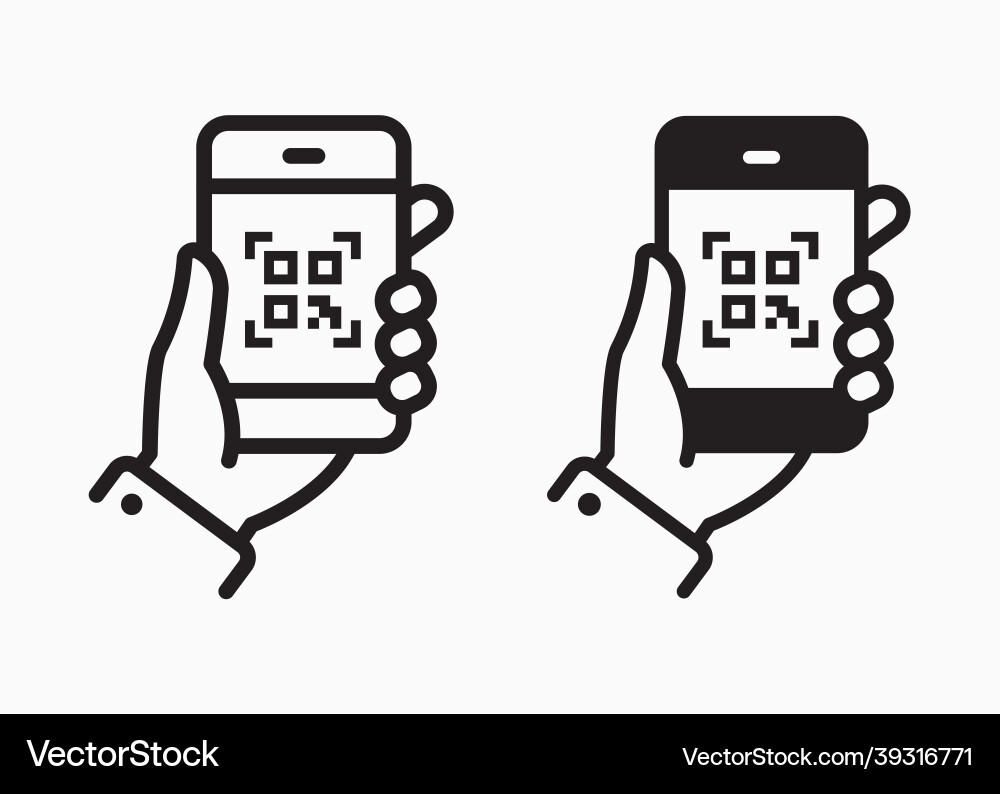 Qr code scan icon on white background Qr code scan icon on white background vector image