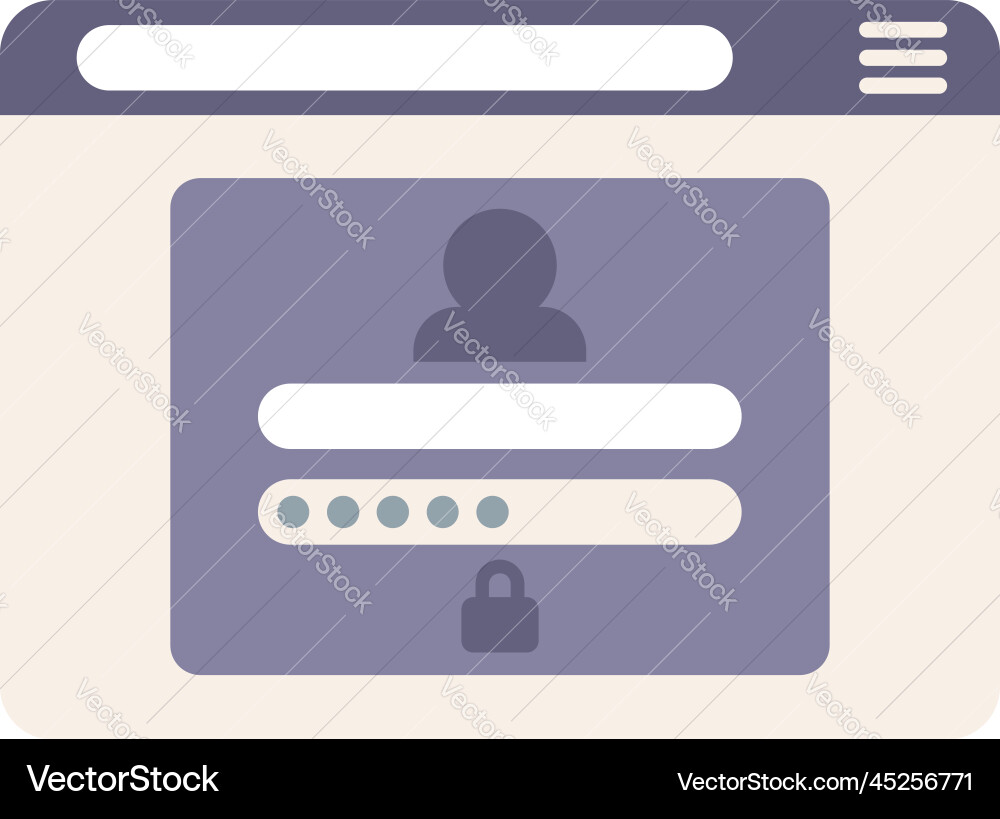 Web browser icon flat window internet Vector Image