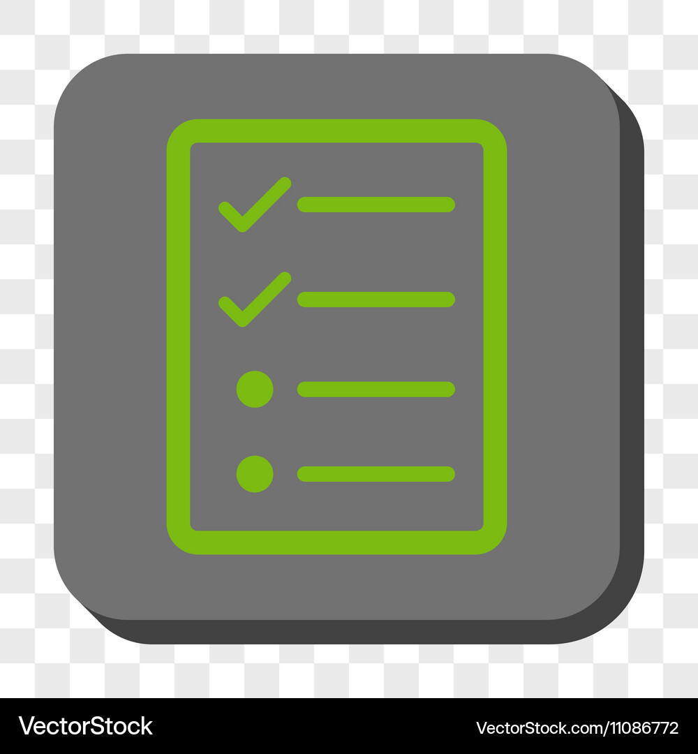 Checklist page rounded square button Vector Image