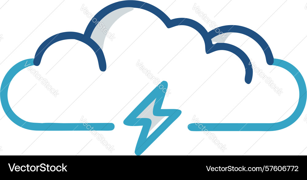 Cloud computing with lightning concept icon vector image