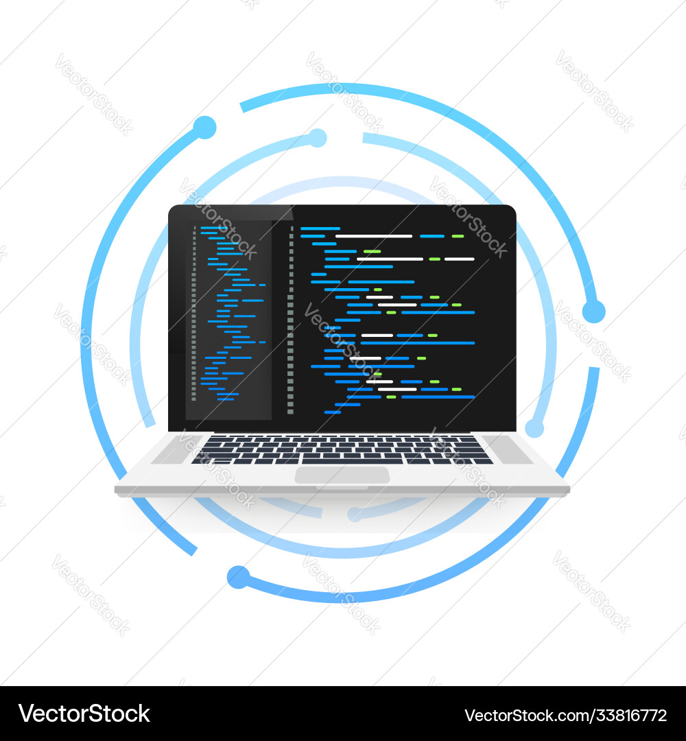 Coding Laptop Web Development vector image