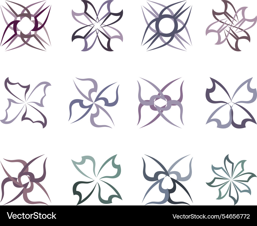 Figures from symmetrical geometric elements Vector Image