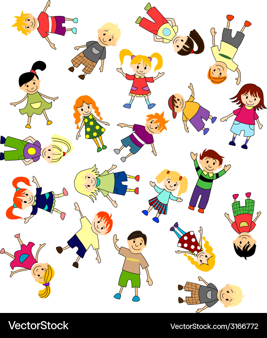 Jumping children Royalty Free Vector Image - VectorStock