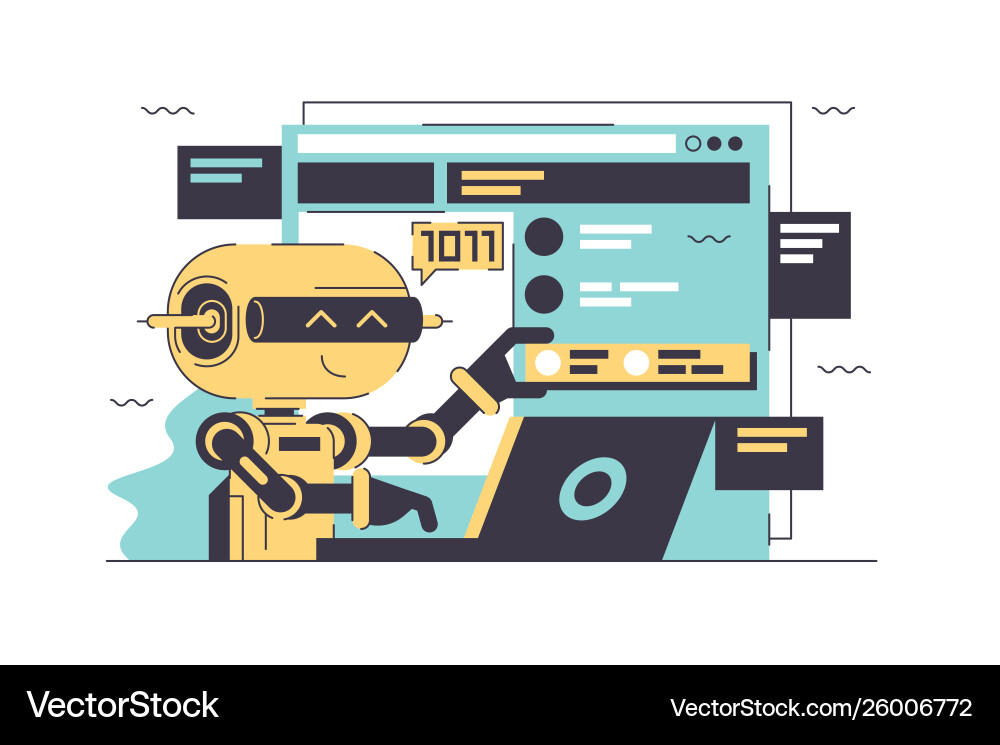 Smart Robot Coding Systems vektorbild
