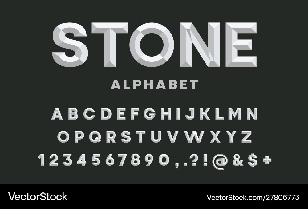 Chisel Lettering Font - Graved Style Vektorbild