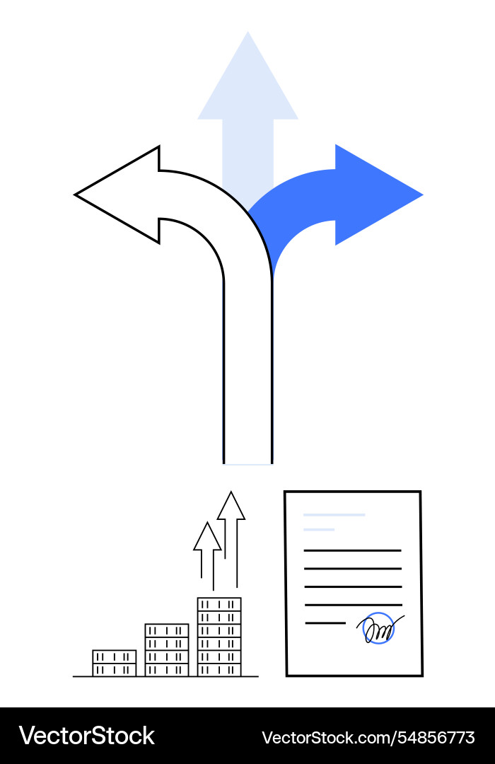 Decision-making process with diverging paths Decision-making process with diverging paths Vector Image