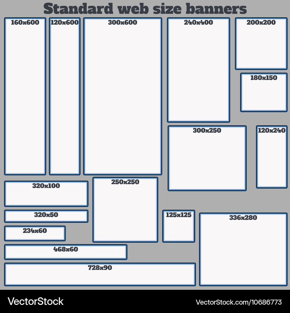 Empty box standard size web banners set Vector Image