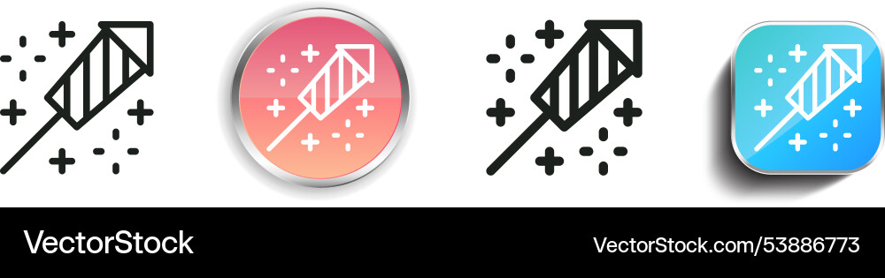 Fireworks icon thin linear regular and button vector image