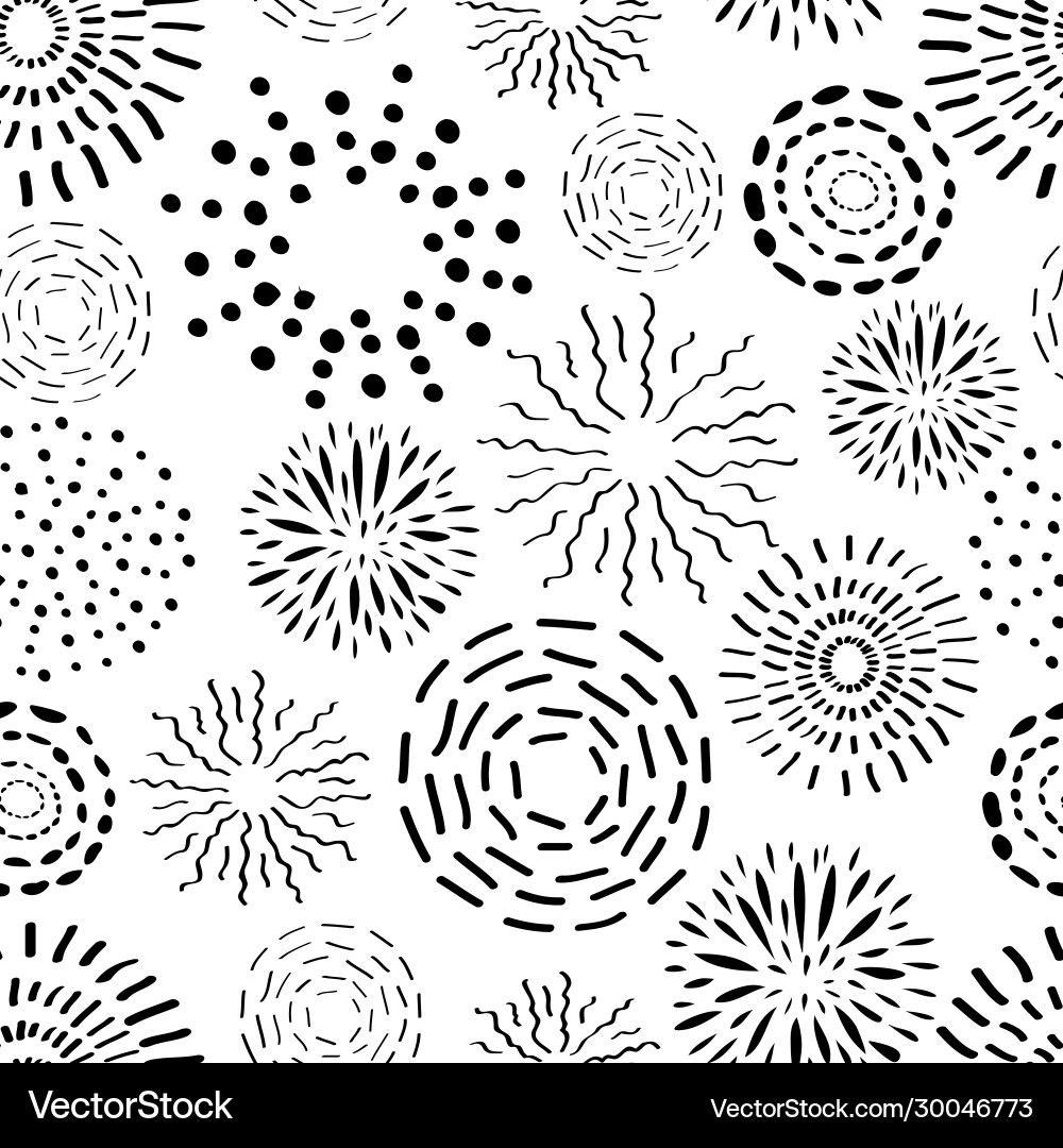 Fireworks Round Pattern vector image