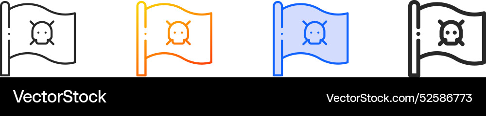 Flag iconthin linear gradient blue stroke Vector Image