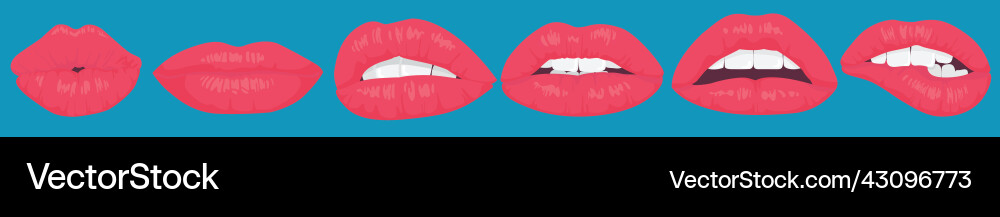 Glamour weibliche Lippen gesetzt offen oder geschlossen Mädchen Glamour weibliche Lippen gesetzt offen oder geschlossen Mädchen vektorbild