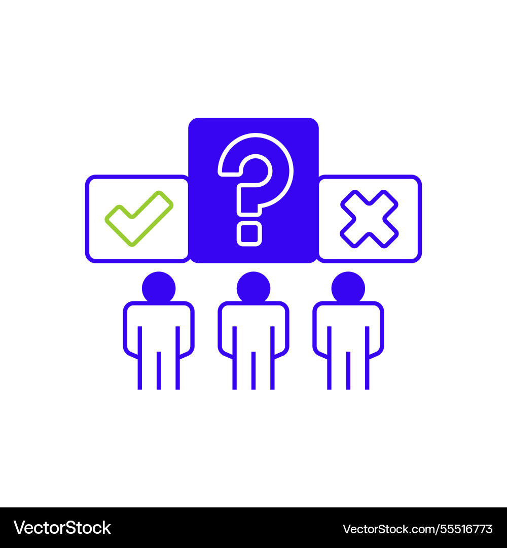 Interactive poll two tone color icon linear style Vector Image