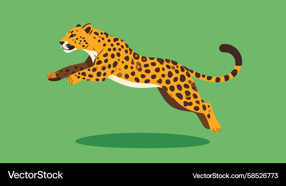 Leopard in Dynamic Leap Vector Image