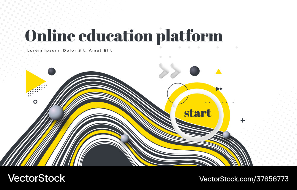 Online platform background with abstract shapes vector image