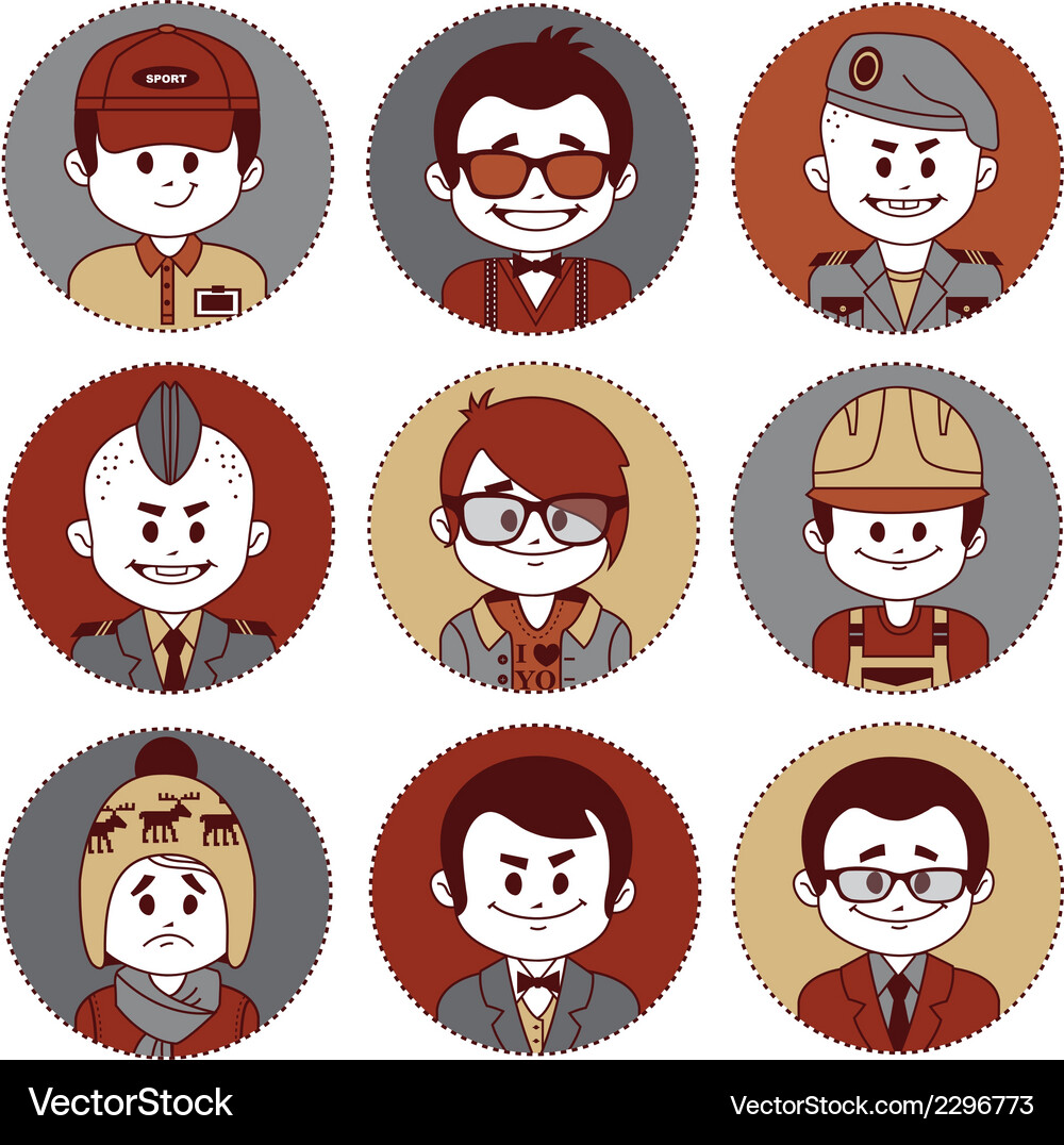 Set icons with characters different professions Vector Image