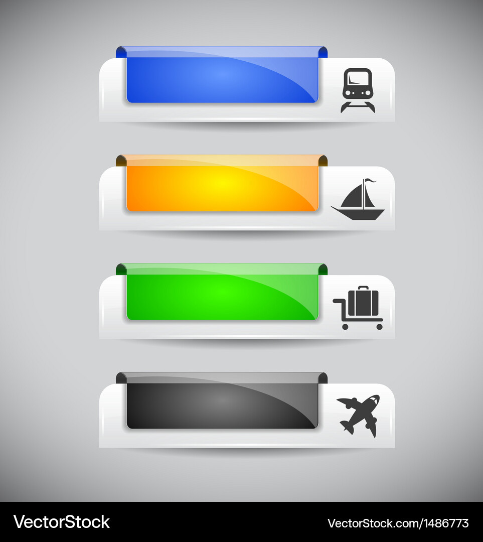 Set of color plastic buttons for web Vector Image
