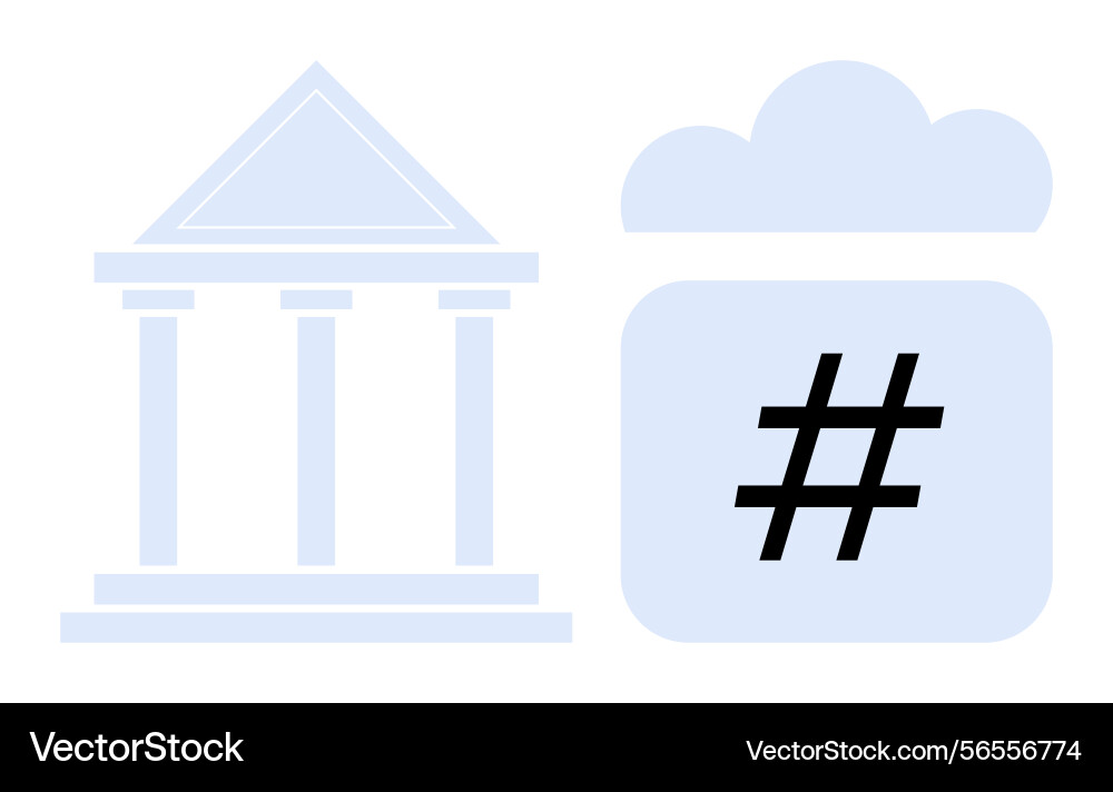 Abstract government building with cloud computing Abstract government building with cloud computing vector image