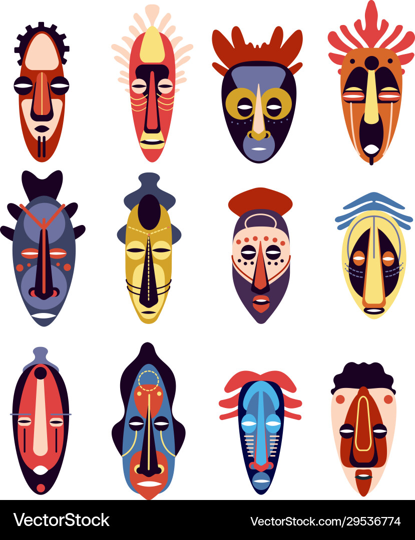 African mask traditional ritual or ceremonial African mask traditional ritual or ceremonial vector image