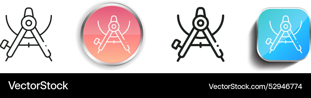 Compass icon thin linear regular and button style Vector Image