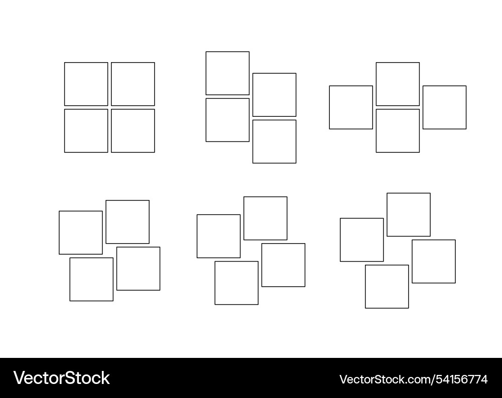 Frame collage from square shape for photo image Frame collage from square shape for photo image vector image