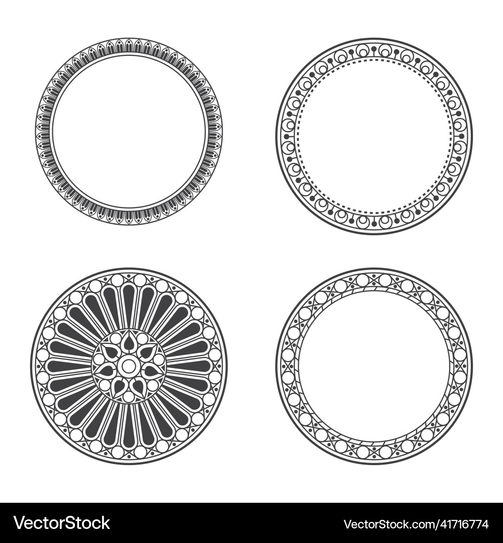 Gothic Circle Border Pattern vector image