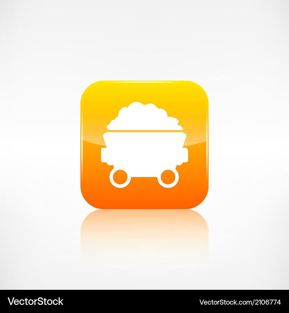 Mining coal cart iconapplication button Vector Image