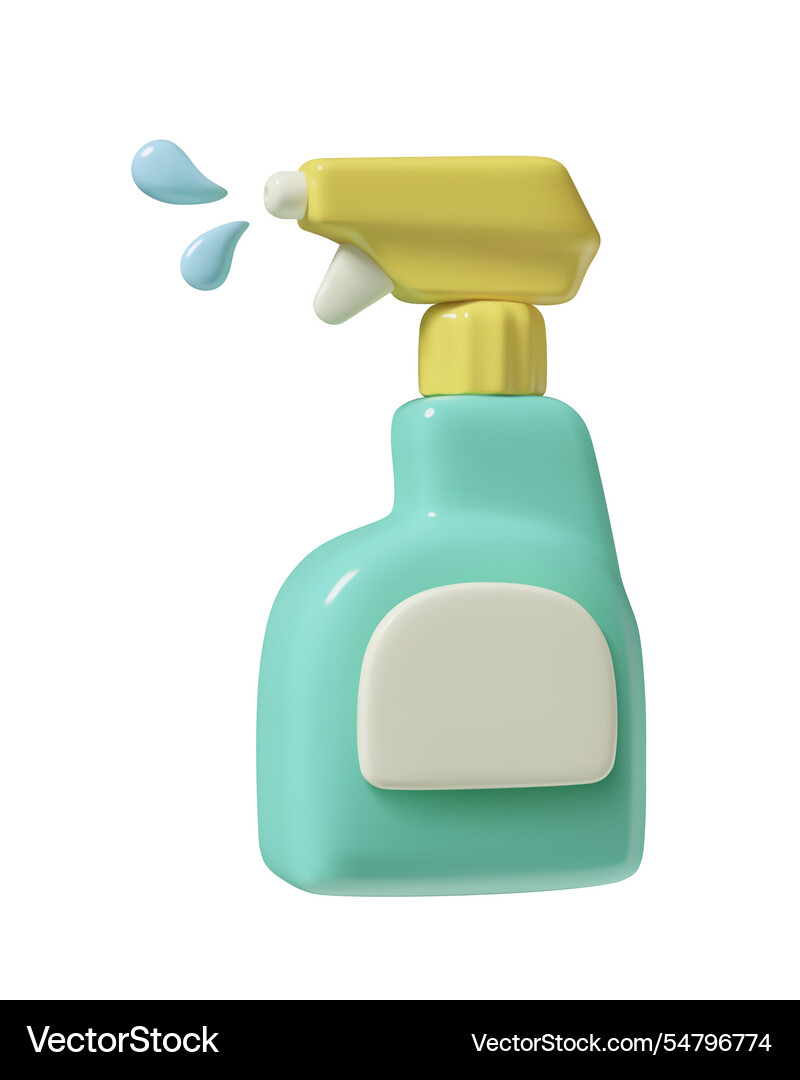 Spray cleaner bottle cute 3d icon of glass Spray cleaner bottle cute 3d icon of glass vector image