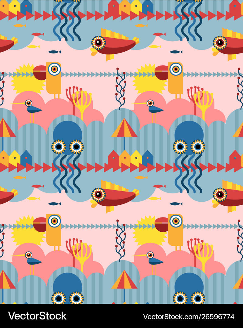 Underwater pattern geometric style design – Royalty-Free Vector |  VectorStock, image size:800x1080