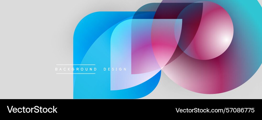 Abstract shapes overlap creating vibrant color vector image