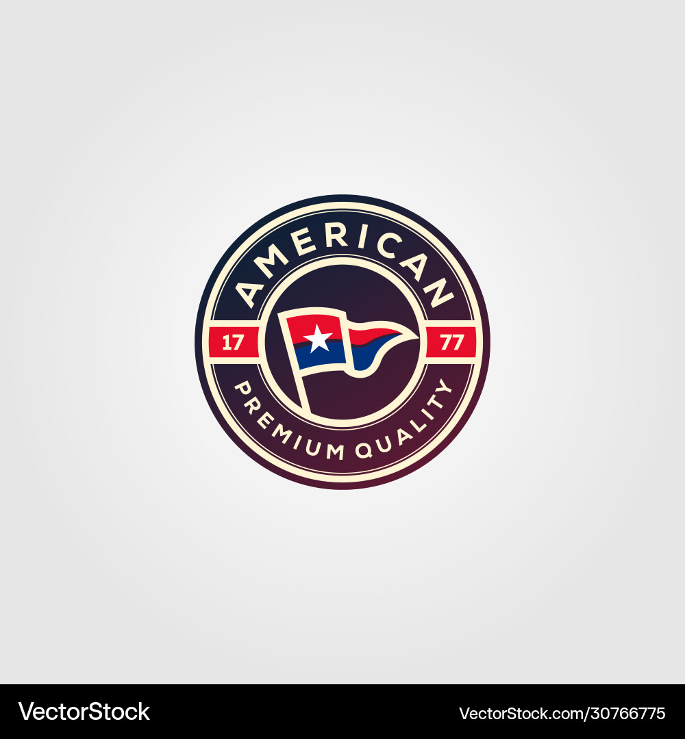 American Flag Premium Badge Set Vector Image