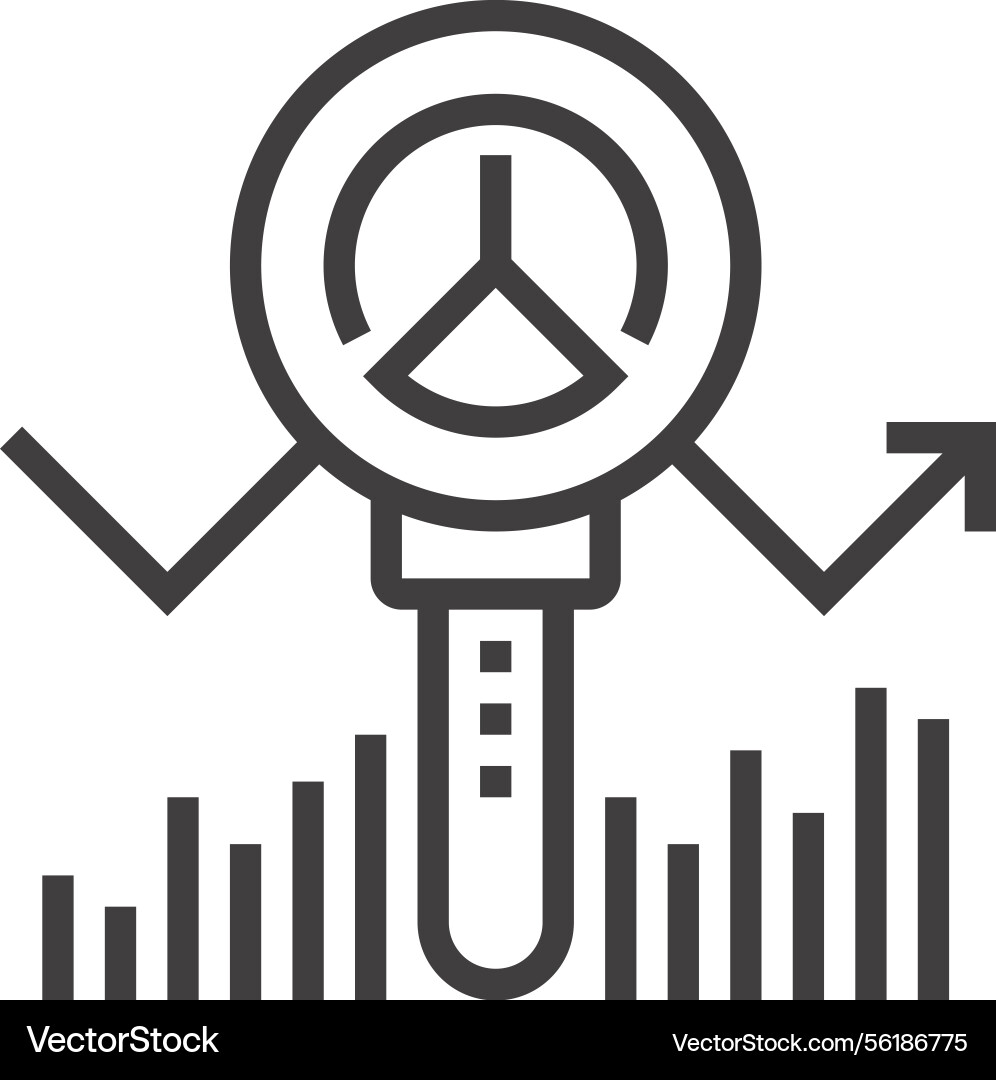 Analytics flat line web icon Analytics flat line web icon vector image