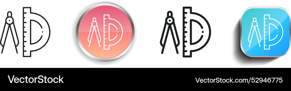 Compass icon thin linear regular and button style Vector Image