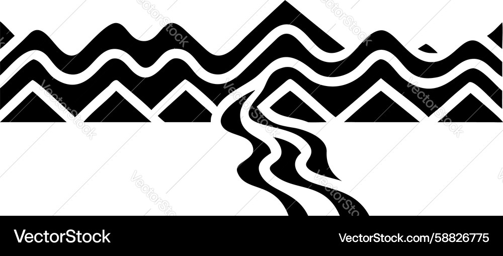 Dynamic Angular River Flow Pattern Vector Image